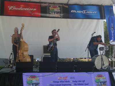 The Hot Rod Trio finishing a set at the Whittier Car Show